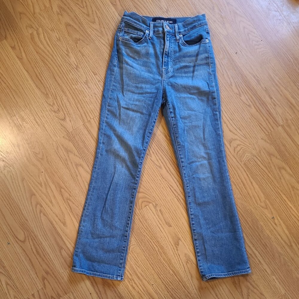 VERONICA BEARD JEANS CARLY KICK FLARE HIGH RISE SUPER-STRETCH DENIM CROPPED 25 - Picture 3 of 8